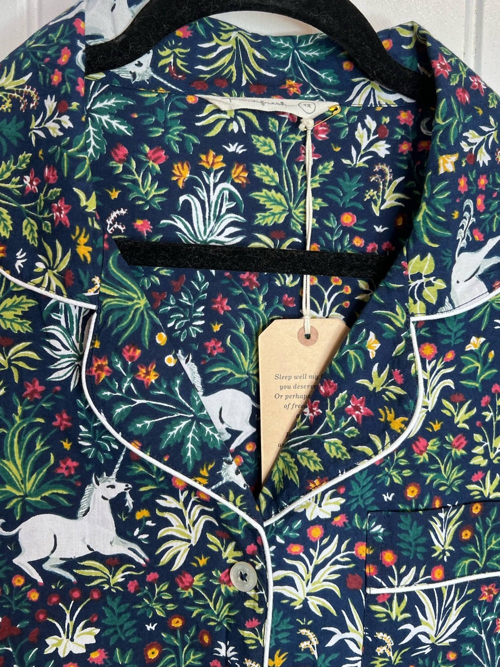 Printfresh Navy Unicorn's Garden Long Sleeve Sleep Shirt. Size 1X. NWT. - Picture 10 of 15
